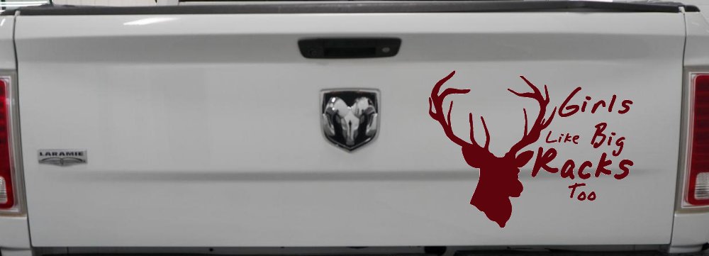 Girls Like Big Racks Too Deer Hunting Car or Truck Window Decal Sticker