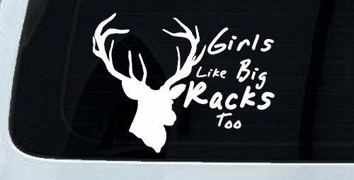 Girls Like Big Racks Too Deer Hunting Car or Truck Window Decal Sticker