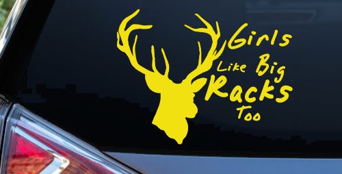 Girls Like Big Racks Too Deer Hunting Car or Truck Window Decal Sticker