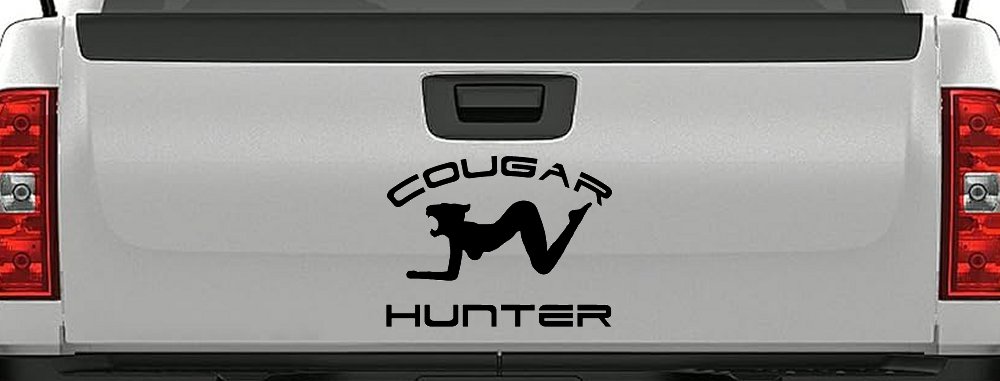 Cougar Hunter Funny Car Truck Window Decal Sticker Vinyl Humor (Black)