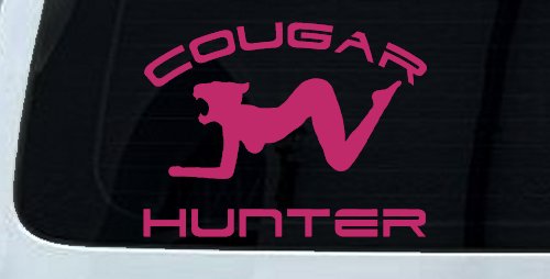 Cougar Hunter Funny Car or Truck Window Decal Sticker