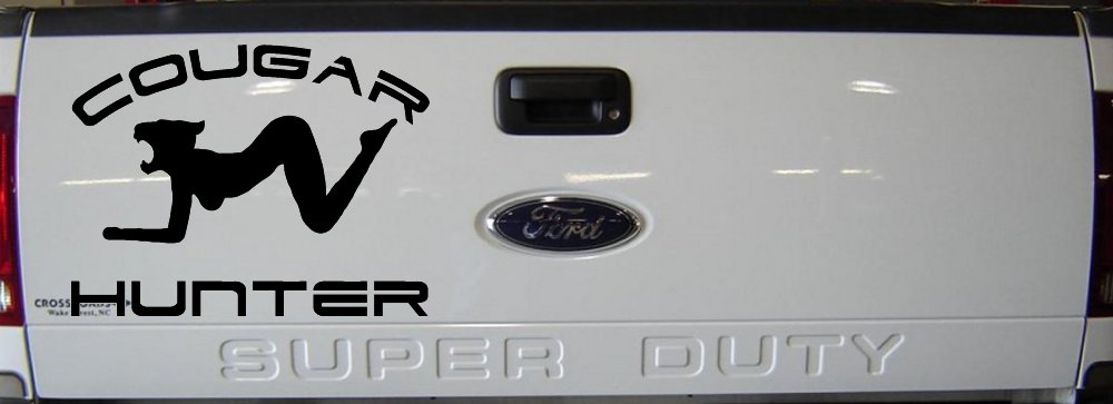 Cougar Hunter Funny Car or Truck Window Decal Sticker
