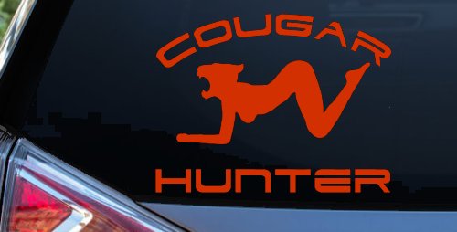 Cougar Hunter Funny Car or Truck Window Decal Sticker