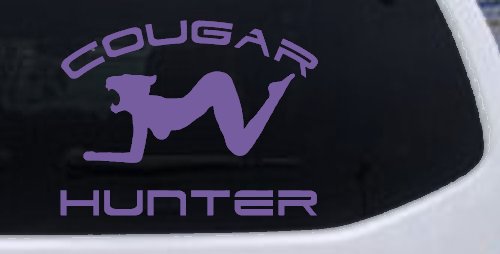 Cougar Hunter Funny Car Truck Window Decal Sticker Vinyl Humor (Purple)