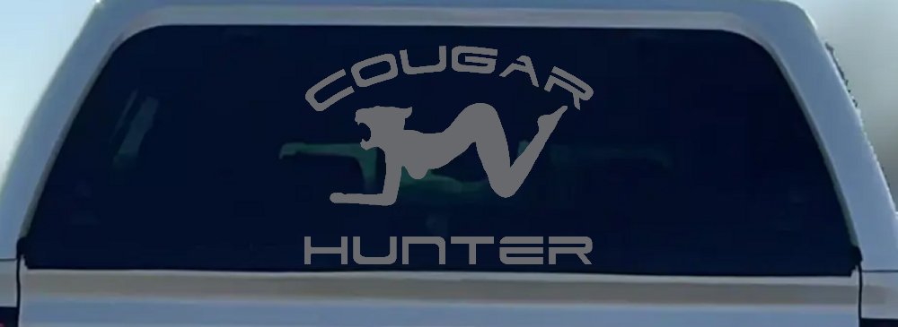 Cougar Hunter Funny Car or Truck Window Decal Sticker