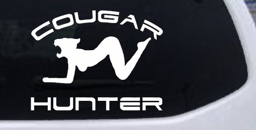 Cougar Hunter Funny Car or Truck Window Decal Sticker