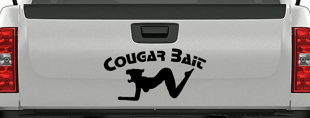Cougar Bait Funny Car or Truck Window Decal Sticker (Black)