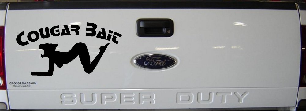 Cougar Bait Funny Car or Truck Window Decal Sticker