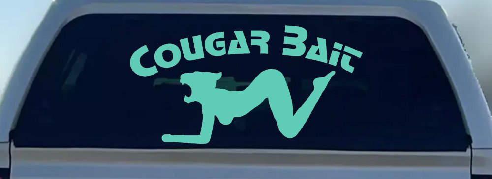 Cougar Bait Funny Car or Truck Window Decal Sticker (Mint)