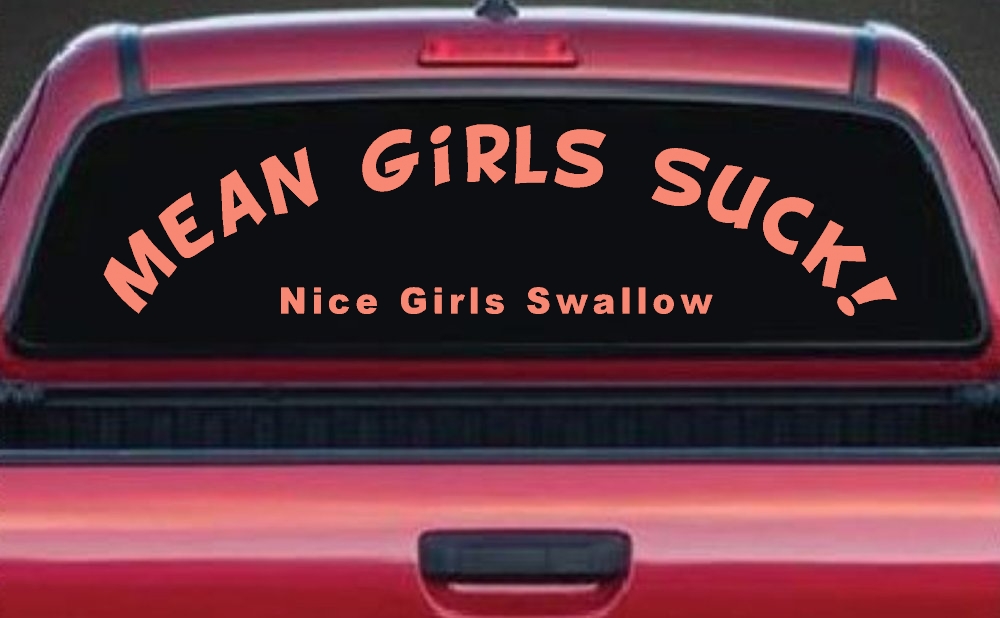 Mean Girls Suck Nice Girls Swallow Funny Car or Truck Window Decal Sticker