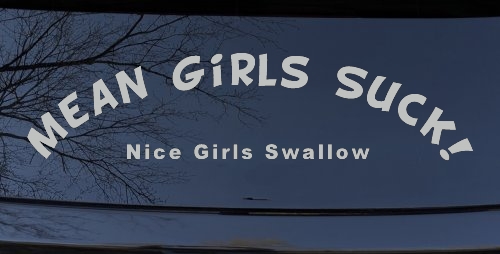 Mean Girls Suck Nice Girls Swallow Funny Car or Truck Window Decal Sticker
