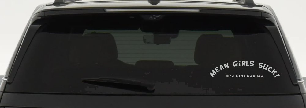 Mean Girls Suck Nice Girls Swallow Funny Car or Truck Window Decal Sticker