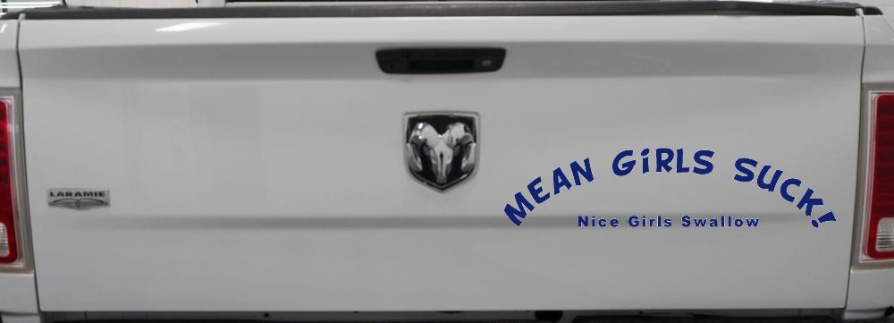 Mean Girls Suck Nice Girls Swallow Funny Car or Truck Window Decal Sticker (Navy)