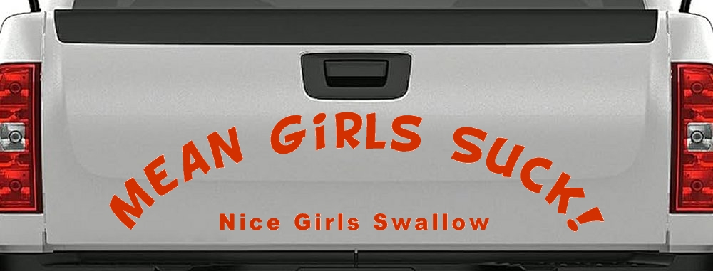 Mean Girls Suck Nice Girls Swallow Funny Car or Truck Window Decal Sticker