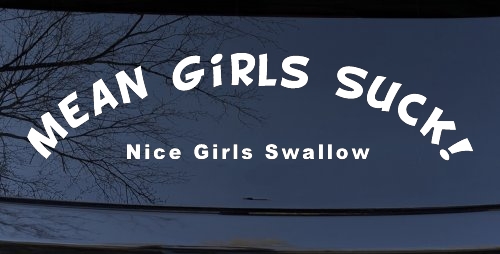 Mean Girls Suck Nice Girls Swallow Funny Car or Truck Window Decal Sticker