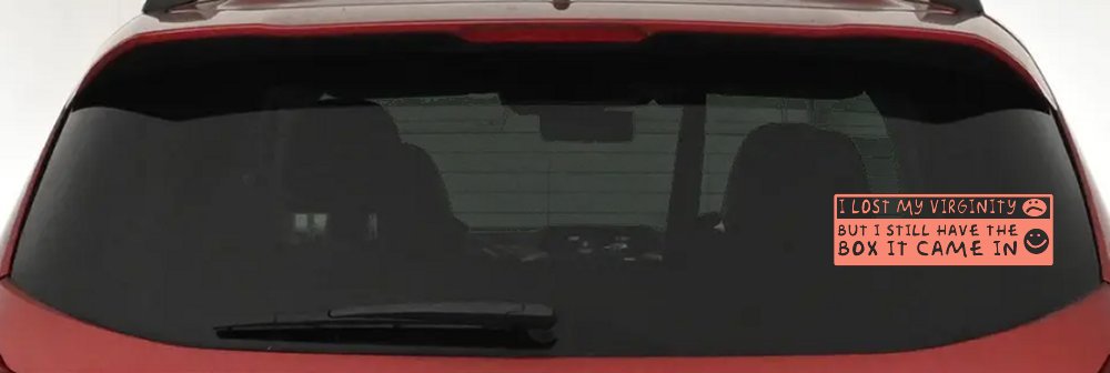 Funny I Lost My Virginity But I Still Have The Box It Came In Car or Truck Window Decal Sticker (Coral)