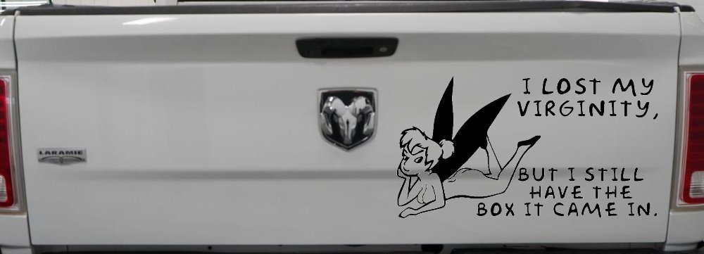 Funny I lost My Virginity But I still Have the Box It Came In Car or Truck Window Decal Sticker (Black)