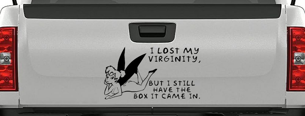 Funny I lost My Virginity But I still Have the Box It Came In Car or Truck Window Decal Sticker (Black)