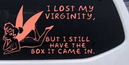 Funny I lost My Virginity But I still Have the Box It Came In Car or Truck Window Decal Sticker (Coral)