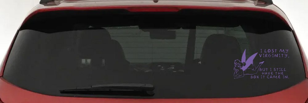 Funny I lost My Virginity But I still Have the Box It Came In Car or Truck Window Decal Sticker (Purple)