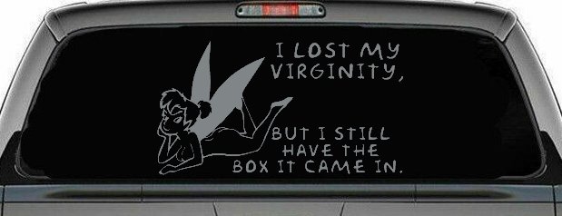 Funny I lost My Virginity But I still Have the Box It Came In Car or Truck Window Decal Sticker (Telegrey)