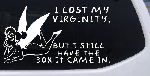 Funny I lost My Virginity But I still Have the Box It Came In Car or Truck Window Decal Sticker (White)