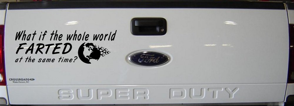 Funny World Fart Decal - Car Truck Window Vinyl Sticker Gag Gift (Black)