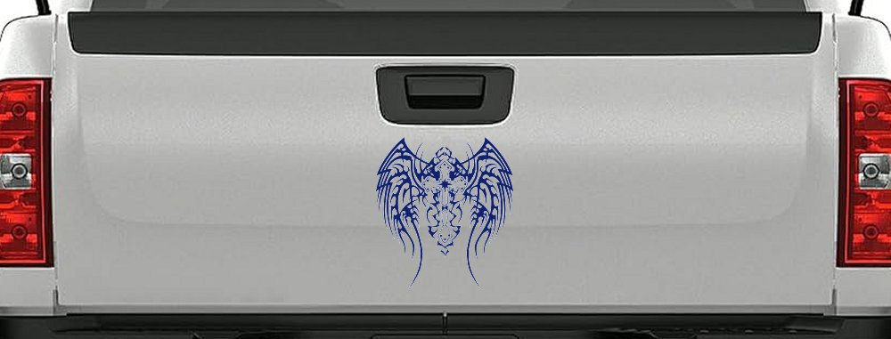 Tribal Wings and Cross Christian Car or Truck Window Decal Sticker