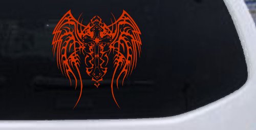 Tribal Wings and Cross Christian Car or Truck Window Decal Sticker