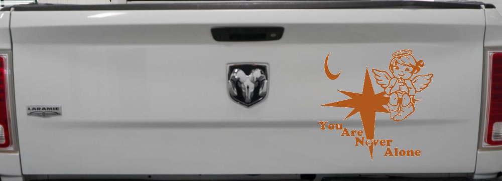 You Are Never Alone Guardian Angel Christian Car or Truck Window Decal Sticker