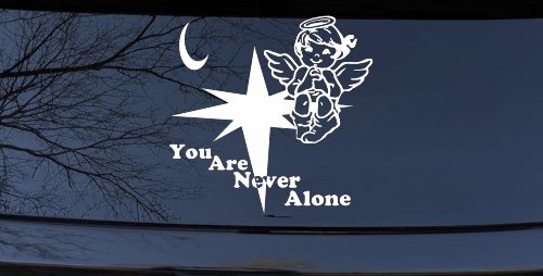 You Are Never Alone Guardian Angel Christian Car or Truck Window Decal Sticker