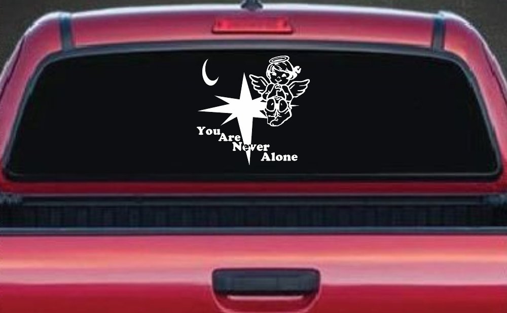 You Are Never Alone Guardian Angel Christian Car or Truck Window Decal Sticker