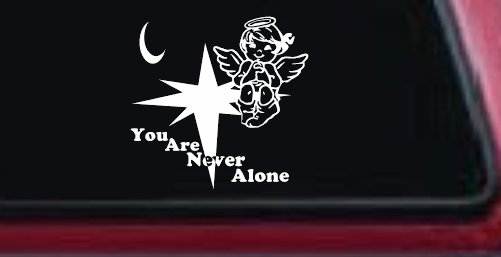 You Are Never Alone Guardian Angel Christian Car or Truck Window Decal Sticker