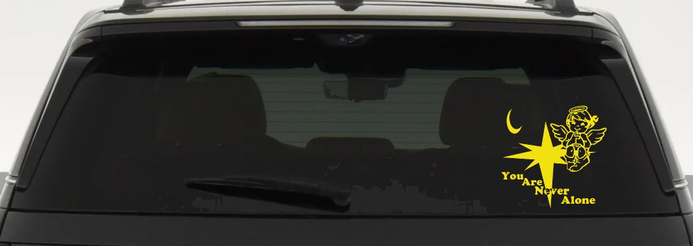 You Are Never Alone Guardian Angel Christian Car or Truck Window Decal Sticker