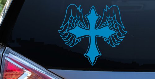 Cross With Angel Wings Christian Car or Truck Window Decal Sticker