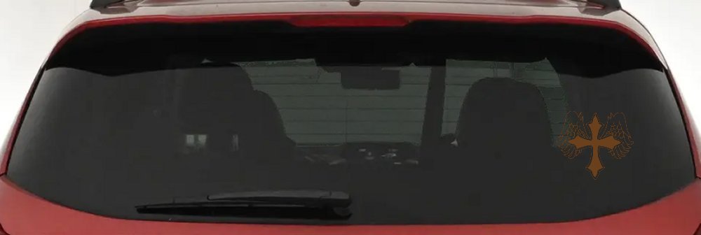 Cross With Angel Wings Christian Car or Truck Window Decal Sticker