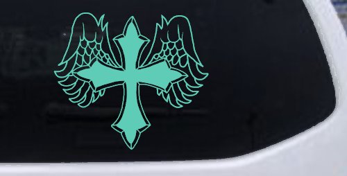 Cross With Angel Wings Christian Car or Truck Window Decal Sticker