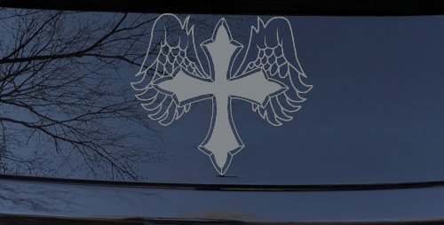 Cross With Angel Wings Christian Car or Truck Window Decal Sticker
