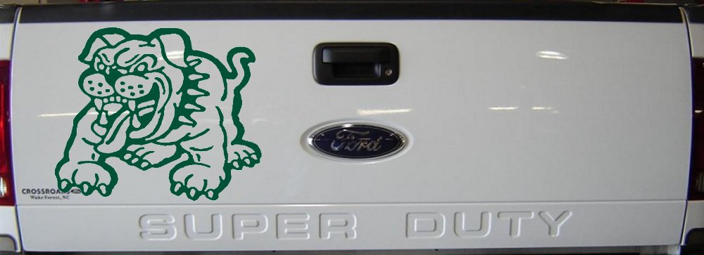 Bulldog Animals Car or Truck Window Decal Sticker (Dark Green)