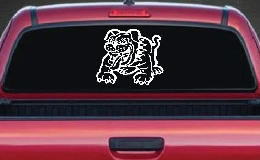 Bulldog Animals Car or Truck Window Decal Sticker (White)
