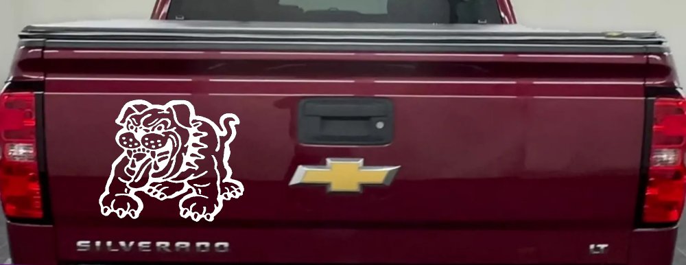 Bulldog Car Truck Window Decal Sticker - Vinyl Graphic (White)