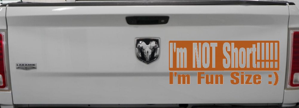 I'm NOT Short I'm Fun Sized Funny Car or Truck Window Decal Sticker (Nut Brown)