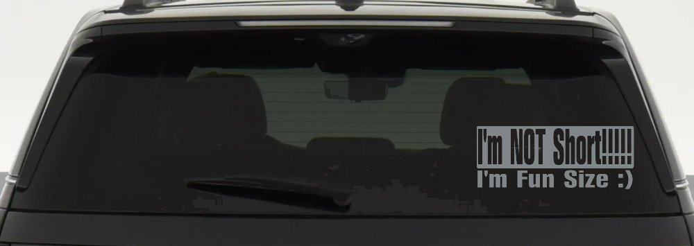 Im Not Short Im Fun Sized Funny Decal for Car Truck Window (Telegrey)