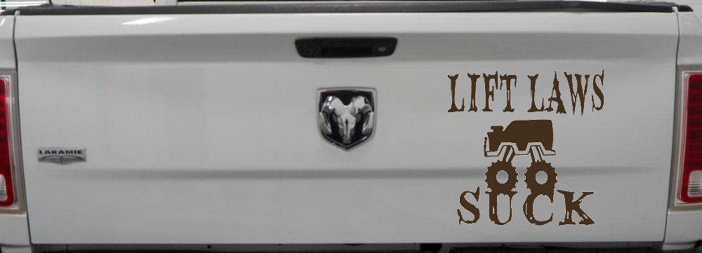 Lift Laws Suck Off Road Car or Truck Window Decal Sticker