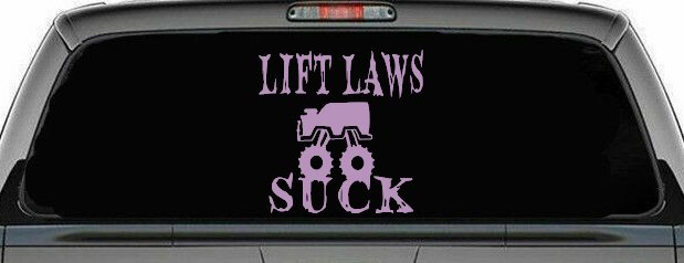Lift Laws Suck Off Road Car or Truck Window Decal Sticker
