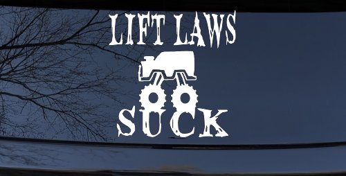 Lift Laws Suck Off Road Car or Truck Window Decal Sticker (White)