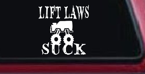 Lift Laws Suck Off Road Car or Truck Window Decal Sticker