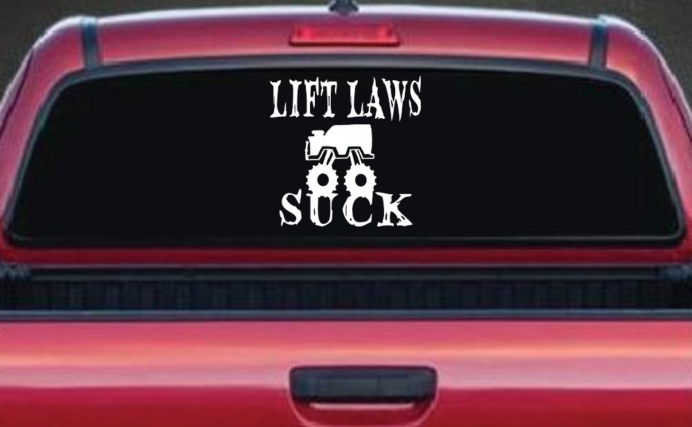 Lift Laws Suck Off Road Car or Truck Window Decal Sticker
