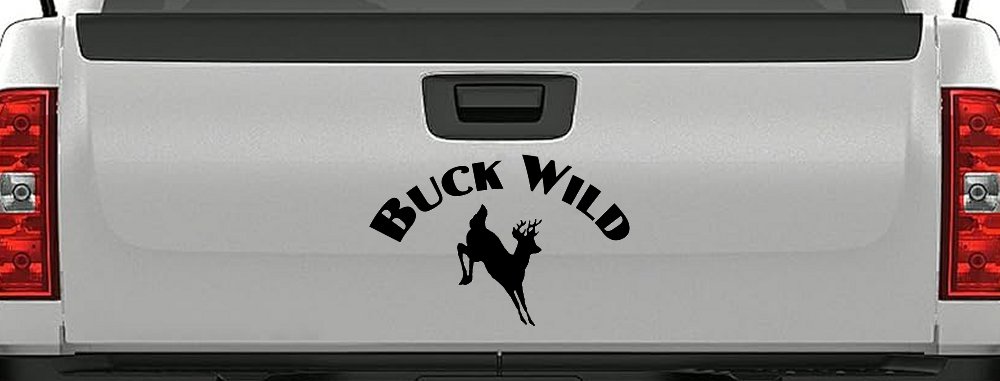 Deer Hunting Buck Wild Decal - Car Truck Window Vinyl Sticker (Black)