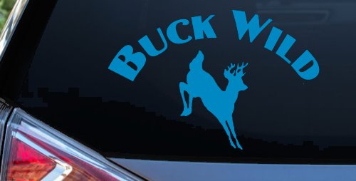 Deer Hunting Buck Wild Car or Truck Window Decal Sticker (Blue)